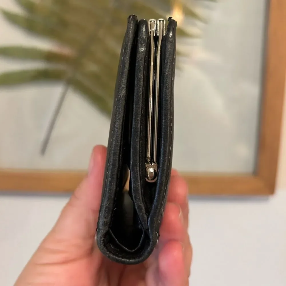 Vintage Coach Glove Tanned Black Leather Kisslock Wallet Coin Purse Frame RARE - Picture 4 of 9